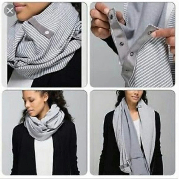 Lululemon Vinyasa Scarf Rulu Grey White Stripe - Picture 4 of 4